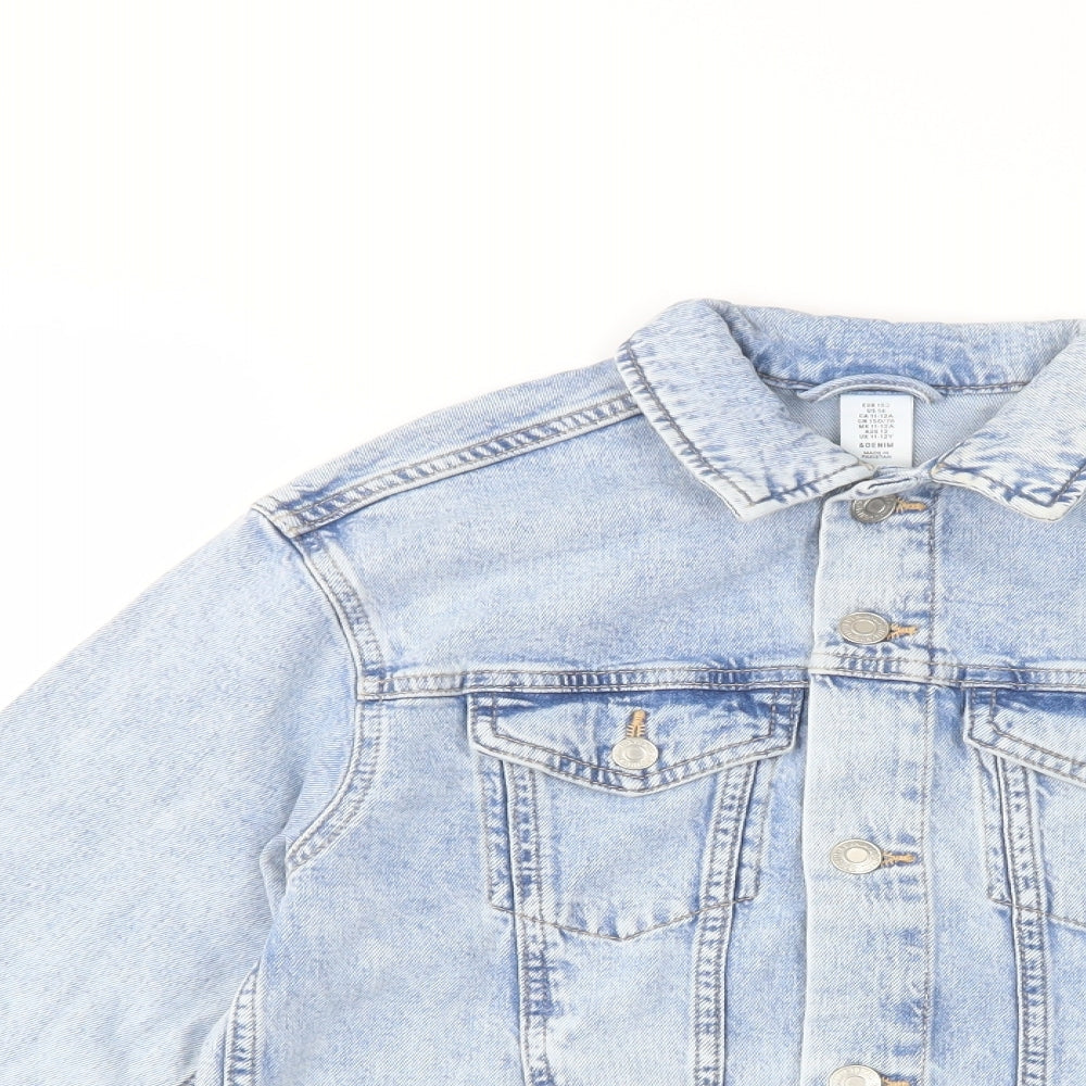 H&M Girls Blue   Jacket  Size 11-12 Years  Button