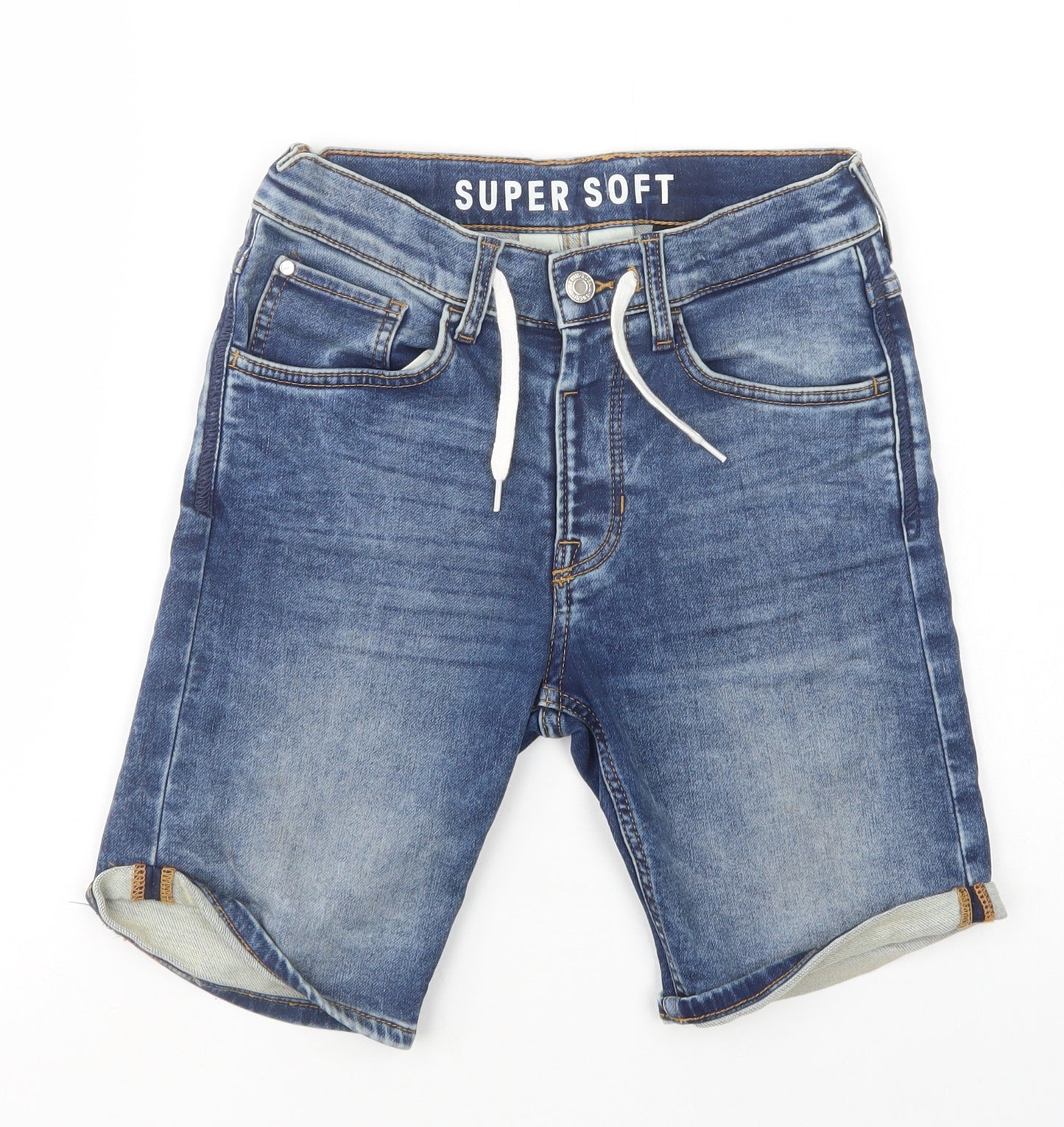 H&M Boys Blue  Cotton Chino Shorts Size 10-11 Years  Regular Drawstring