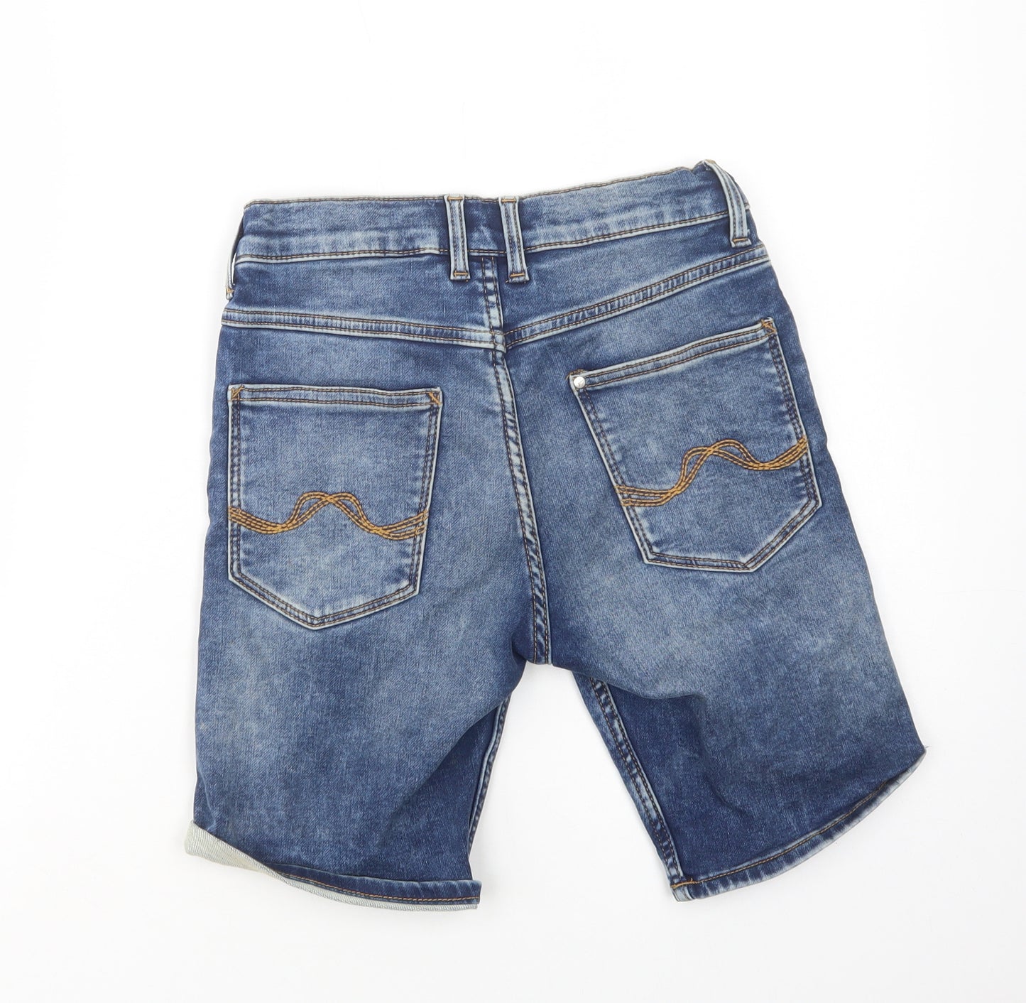 H&M Boys Blue  Cotton Chino Shorts Size 10-11 Years  Regular Drawstring