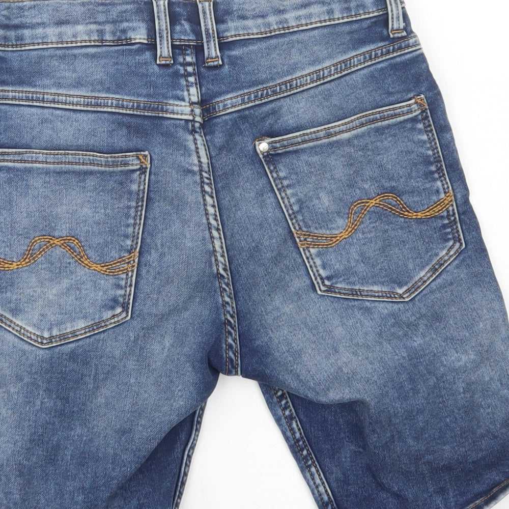 H&M Boys Blue  Cotton Chino Shorts Size 10-11 Years  Regular Drawstring