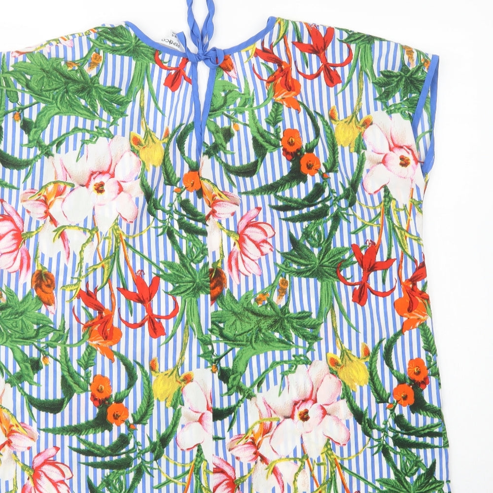 Pep & Co Womens Multicoloured Floral Polyester Basic Blouse Size 18 Scoop Neck