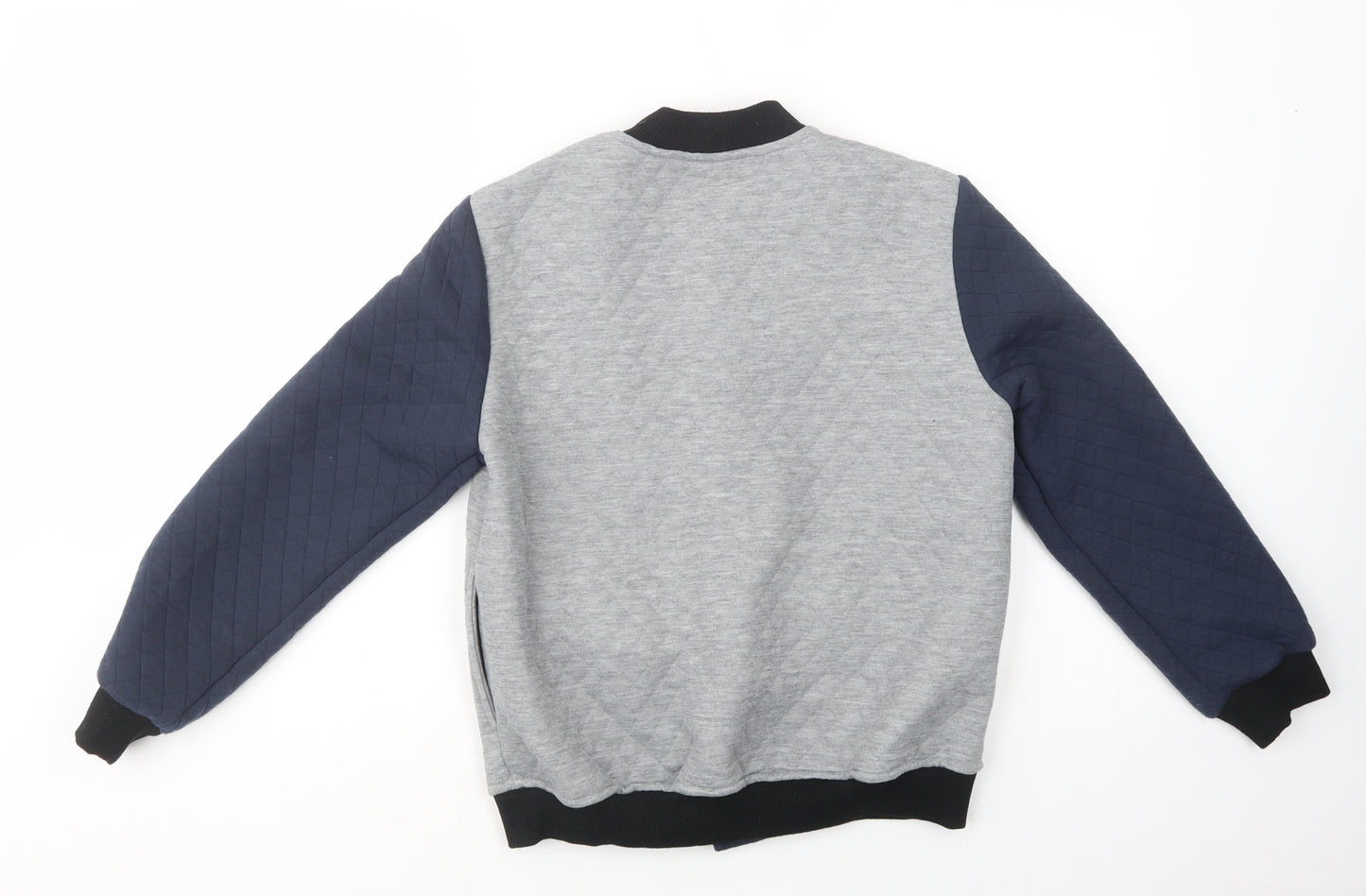 SheIn Boys Grey Colourblock  Varsity Jacket Jacket Size 11-12 Years  Snap