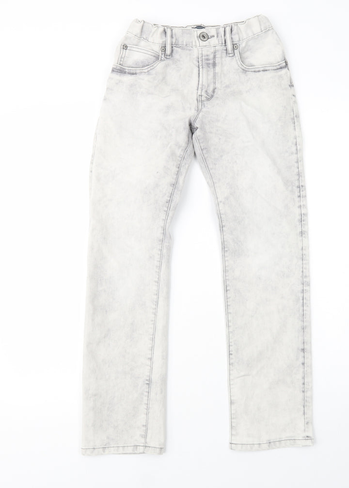 Gap Girls Grey Batik Cotton Straight Jeans Size 12 Years  Regular Button