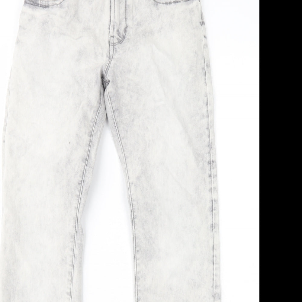 Gap Girls Grey Batik Cotton Straight Jeans Size 12 Years  Regular Button