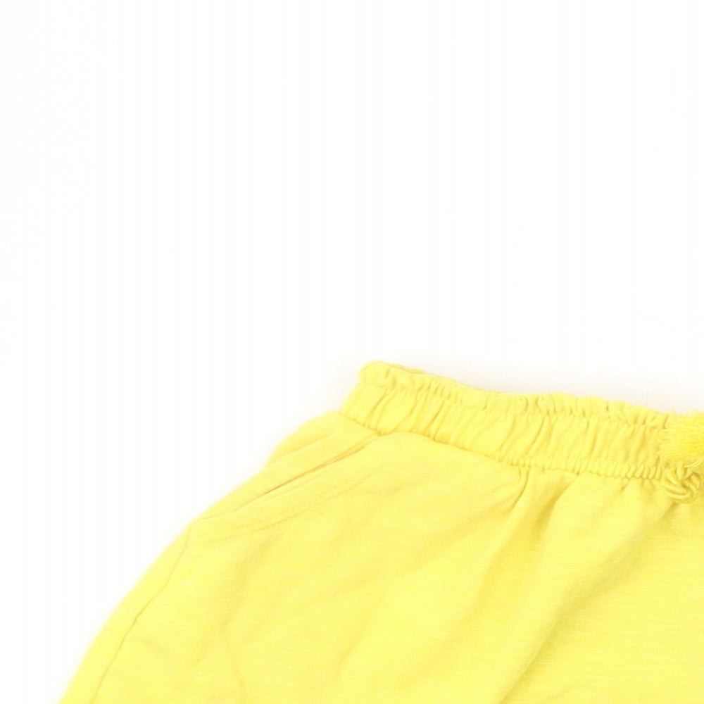 TU Girls Yellow Batik Polyester Bermuda Shorts Size 2-3 Years  Regular Drawstring