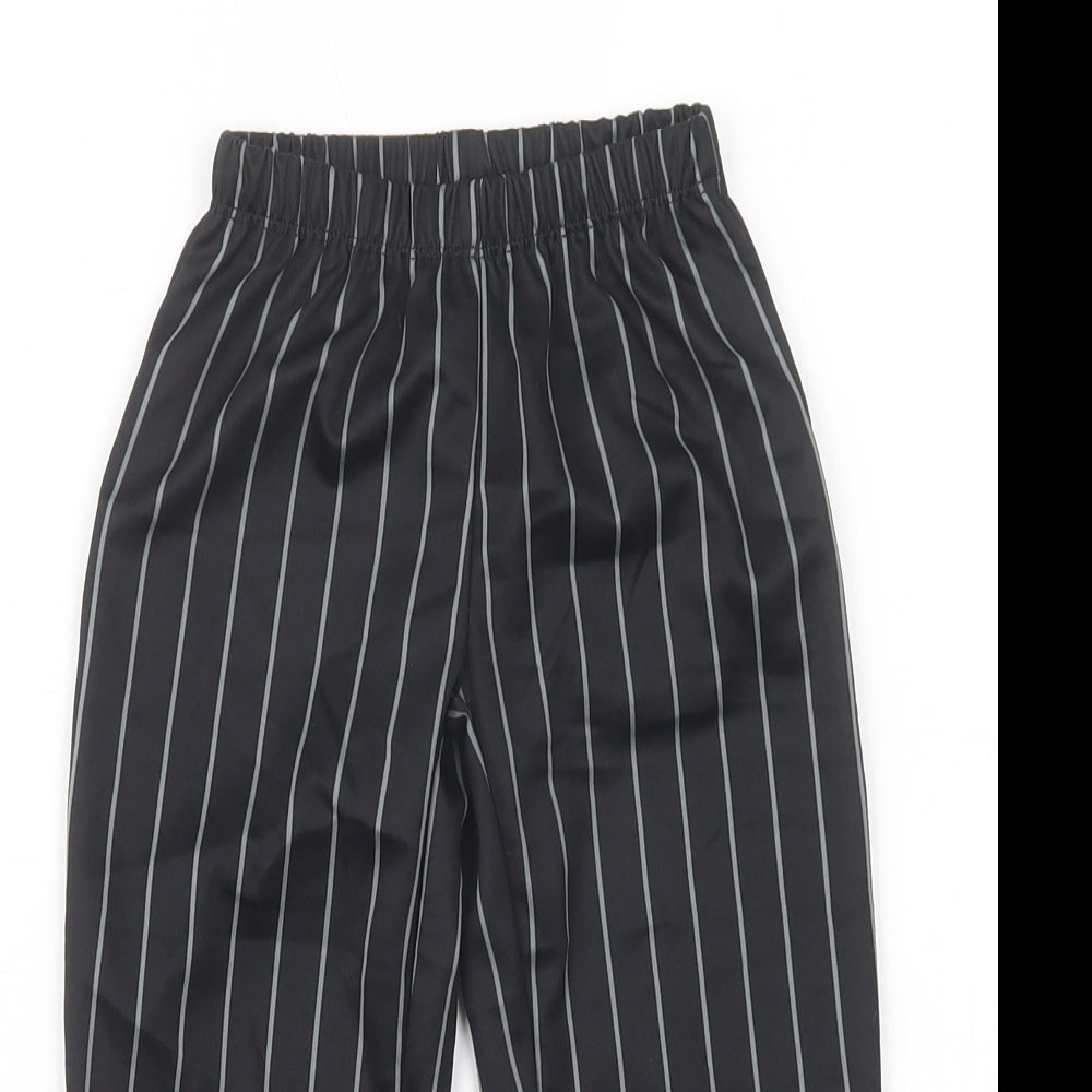 F&F Girls Black Striped Polyester Jogger Trousers Size 2-3 Years  Regular