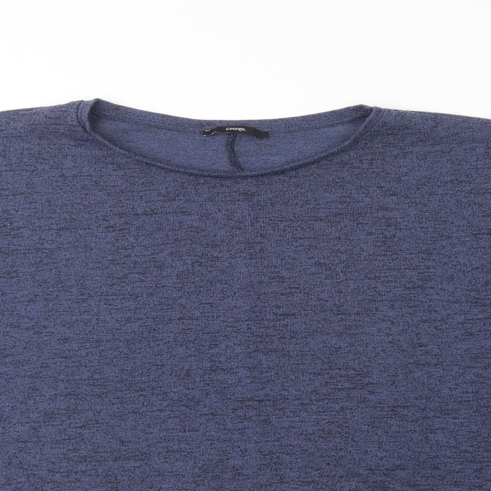 George Womens Blue  Polyester Basic Blouse Size 22 Crew Neck - Asymmetric