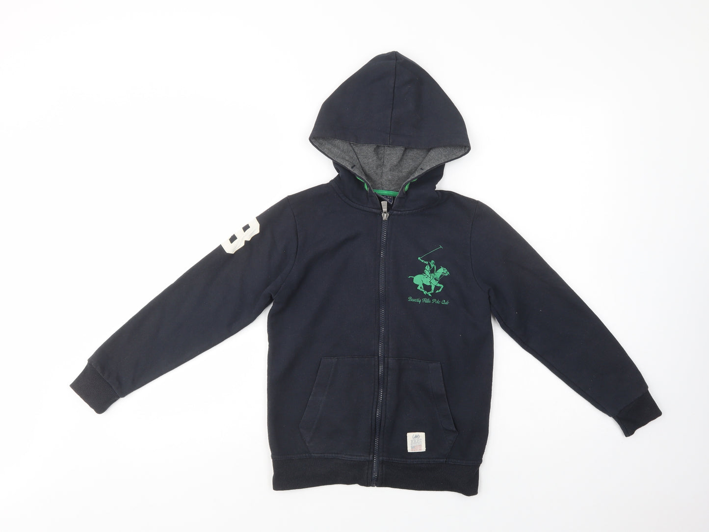 Beverly Hills Polo Club Boys Blue  Cotton Full Zip Hoodie Size 9-10 Years  Zip