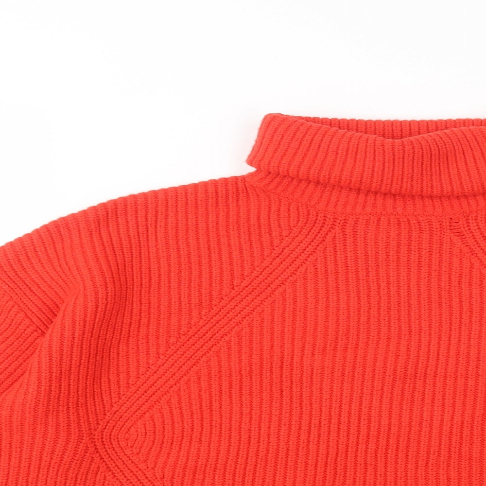 Marks and Spencer Womens Red Roll Neck  Viscose Pullover Jumper Size M