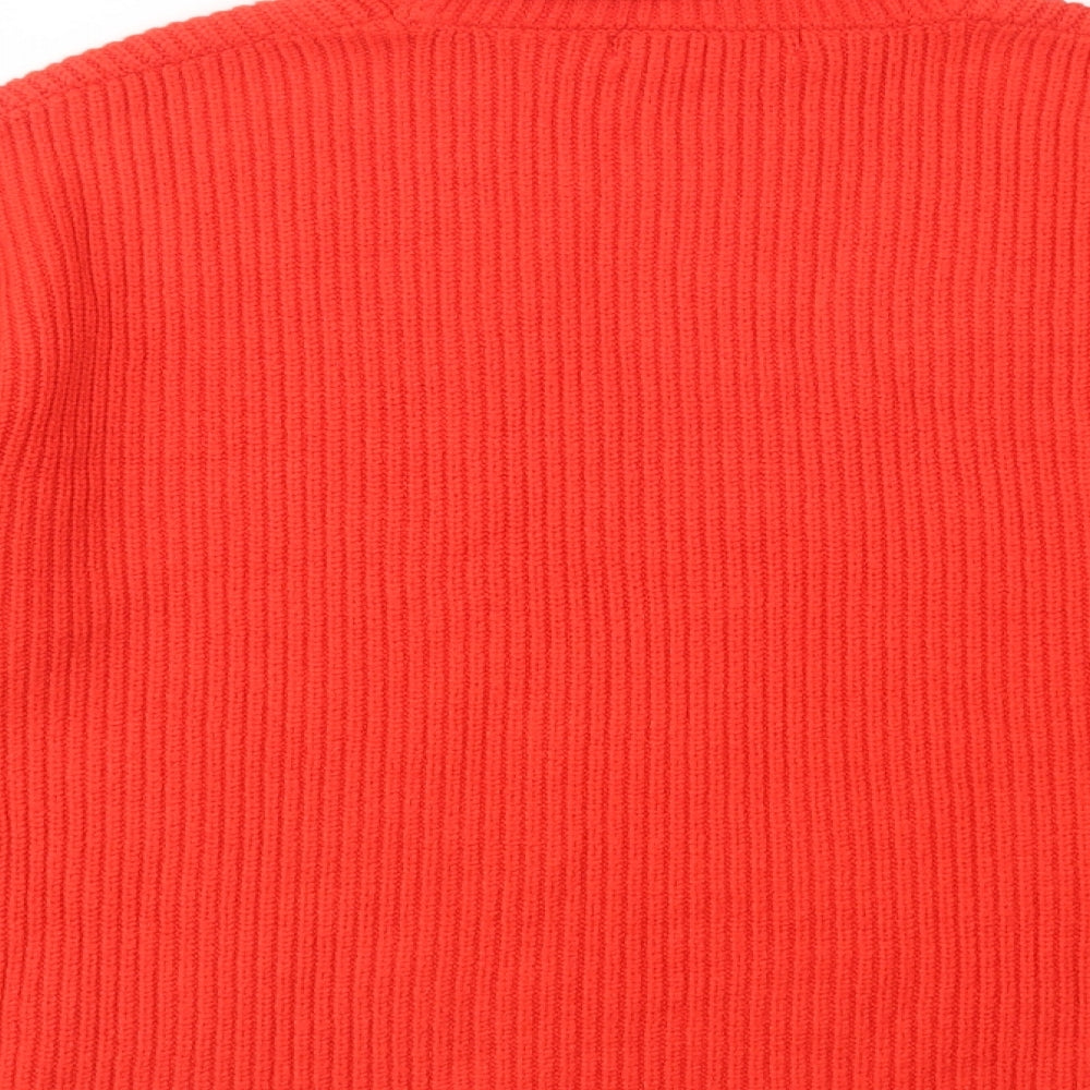 Marks and Spencer Womens Red Roll Neck  Viscose Pullover Jumper Size M
