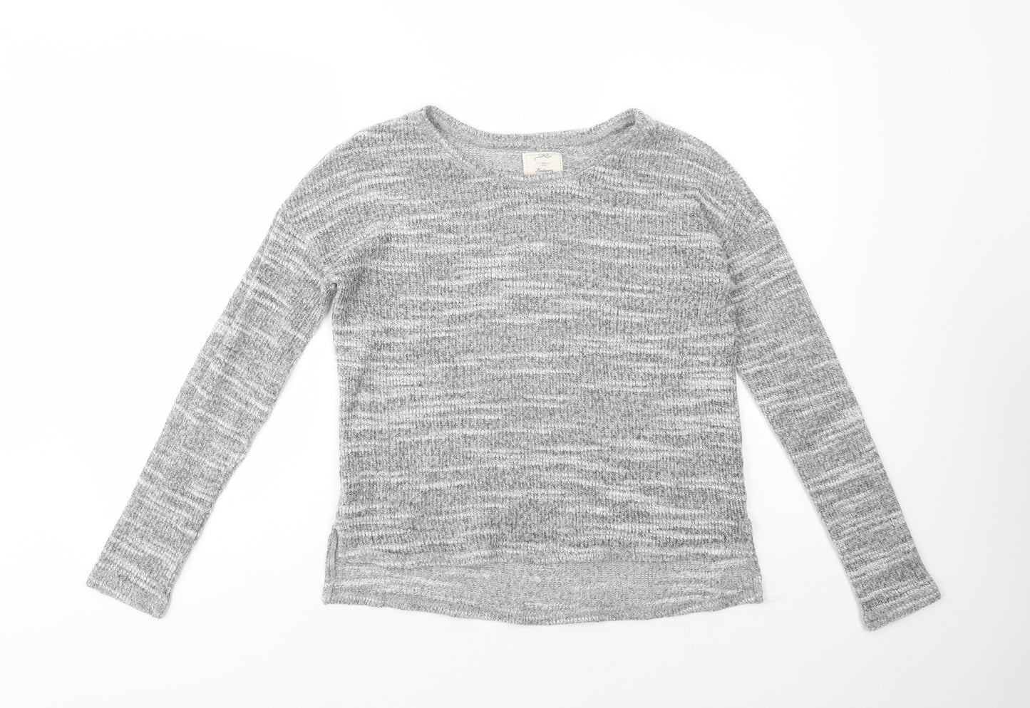 New Look Womens Grey Boat Neck  Acrylic Pullover Jumper Size 8
