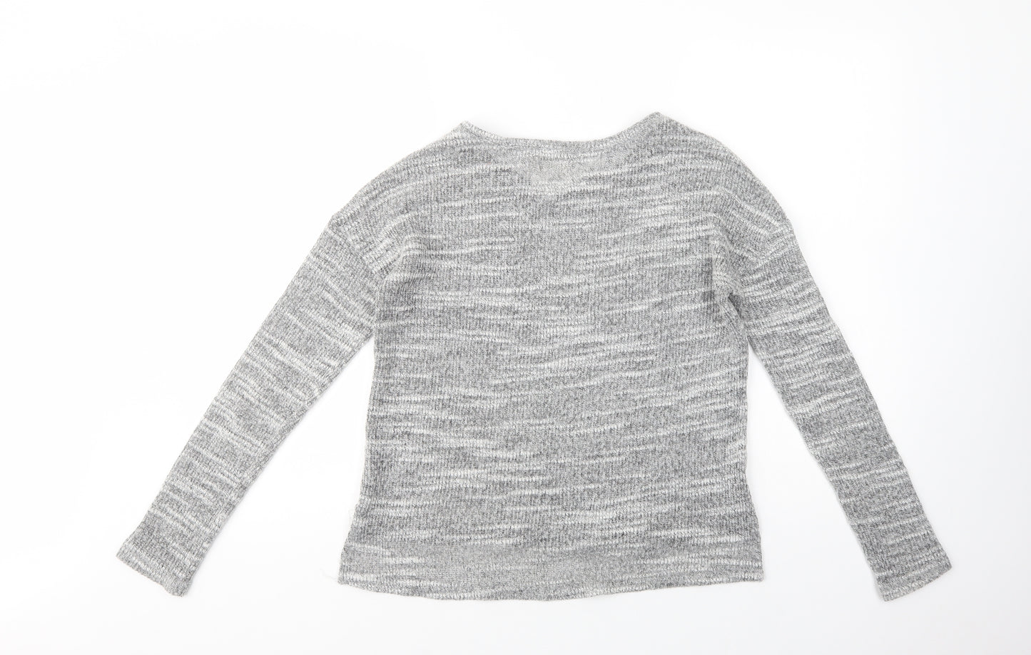 New Look Womens Grey Boat Neck  Acrylic Pullover Jumper Size 8