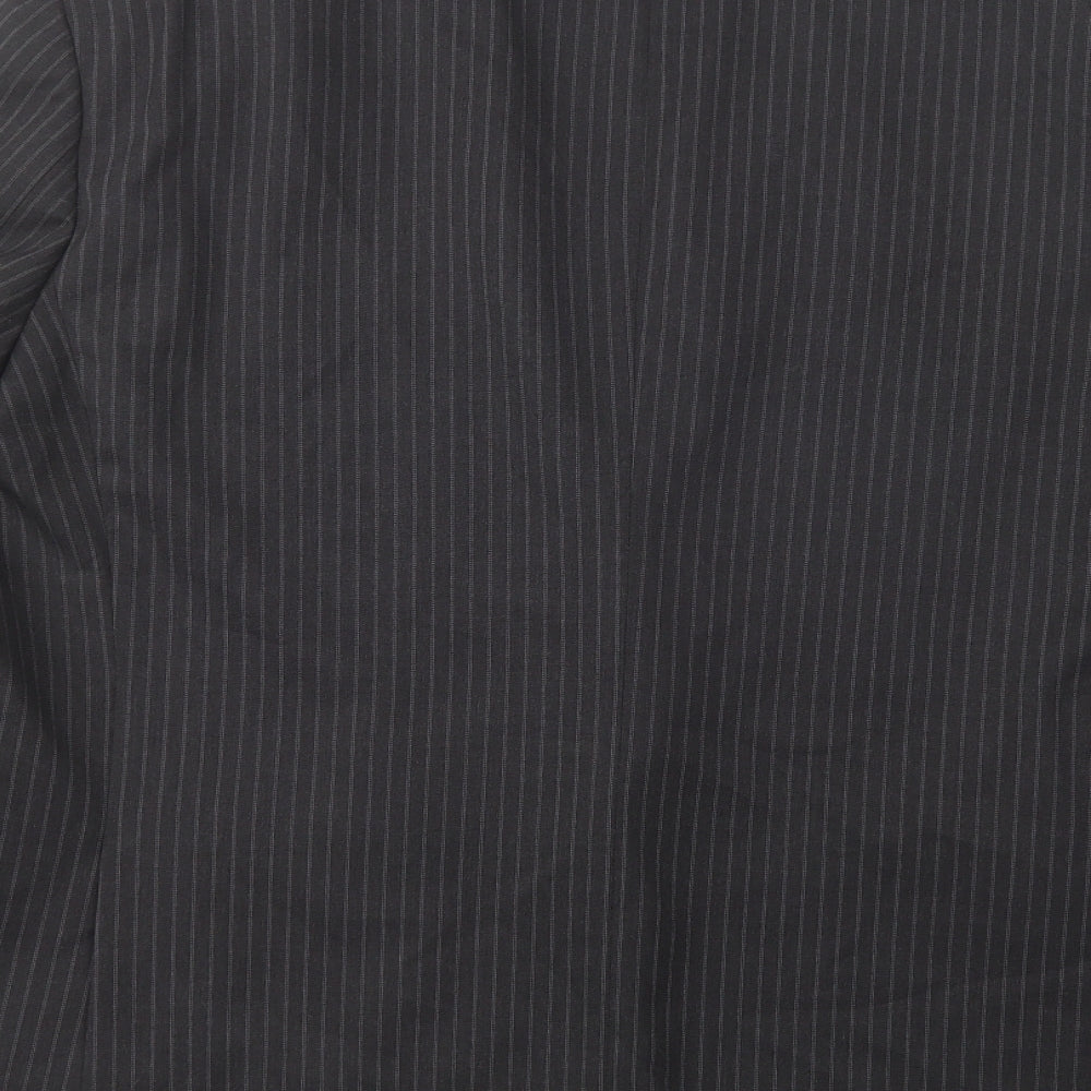 Impressions Mens Grey Striped  Jacket Blazer Size L  Button