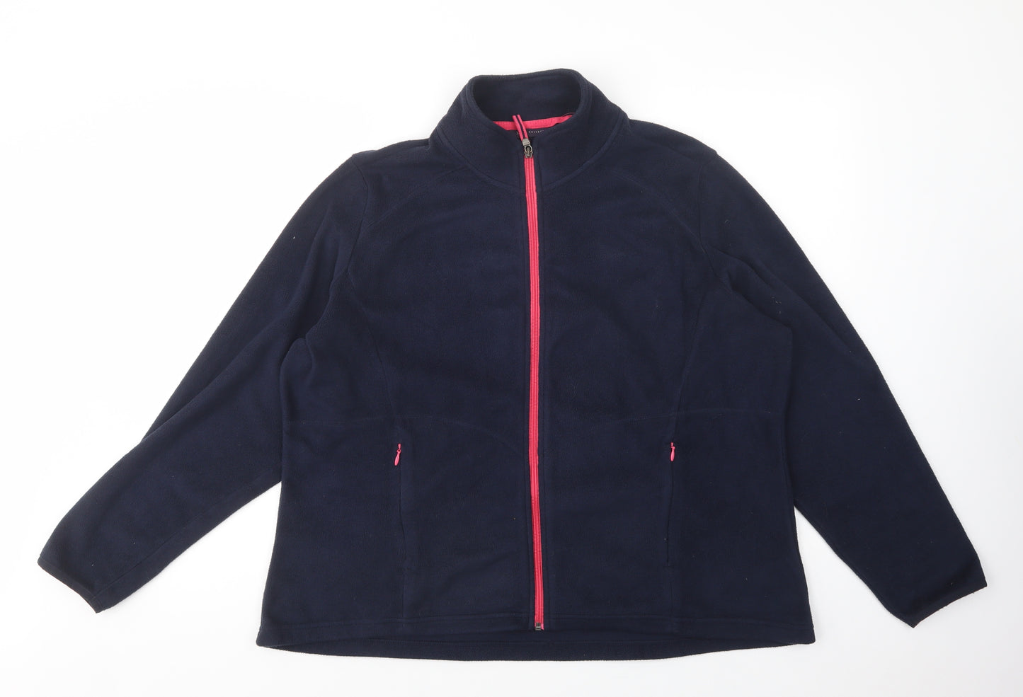 Marks and Spencer Womens Blue  Polyester Full Zip Sweatshirt Size 22  Zip