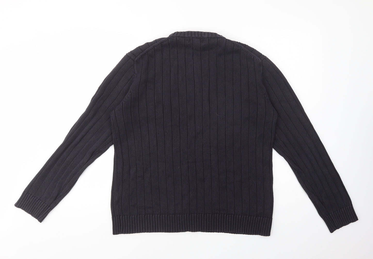 Thomas Nash Mens Blue Crew Neck  Cotton Pullover Jumper Size M