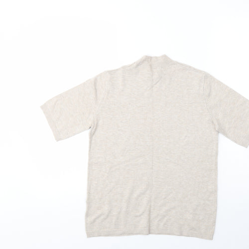 H&M Womens Beige Mock Neck  Viscose Pullover Jumper Size S