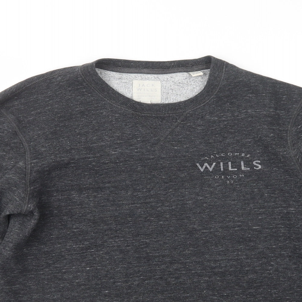Jack Wills Womens Grey  Cotton Pullover Sweatshirt Size XS  Pullover
