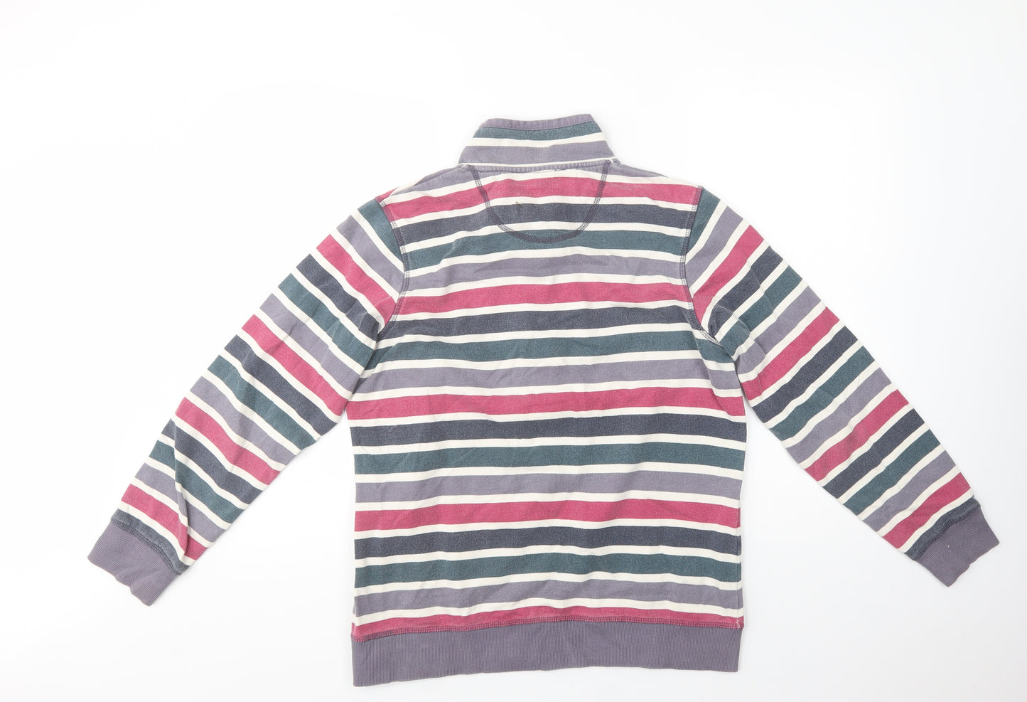 Seasalt Womens Multicoloured Striped Cotton Pullover Sweatshirt Size 12  Button