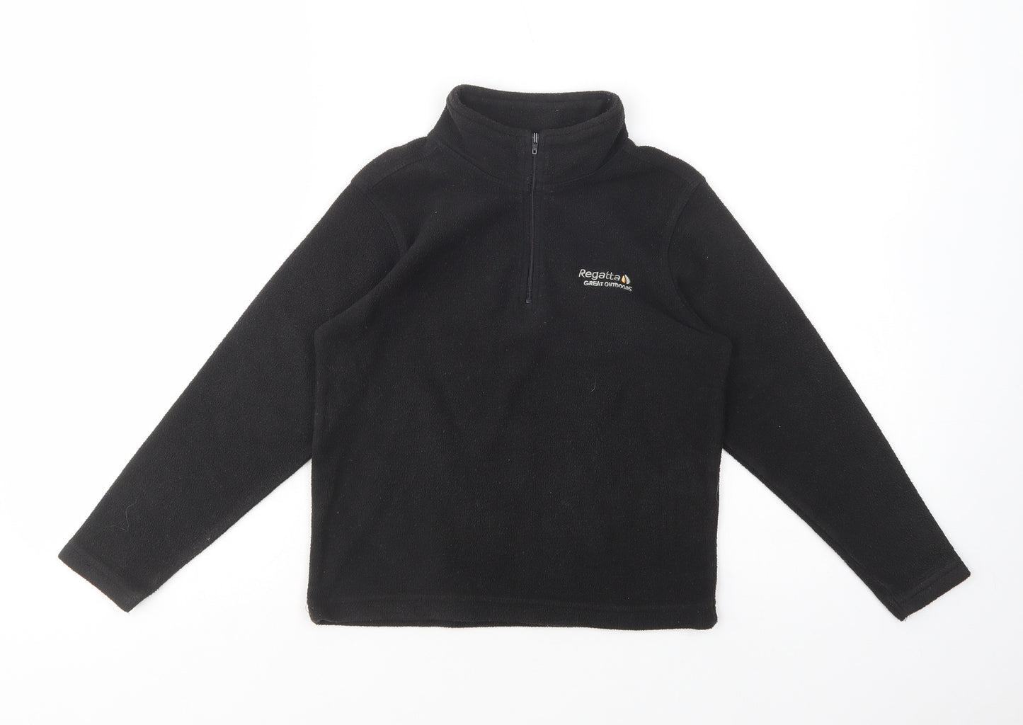 Regatta Boys Black  Polyester Henley Sweatshirt Size 7-8 Years  Zip