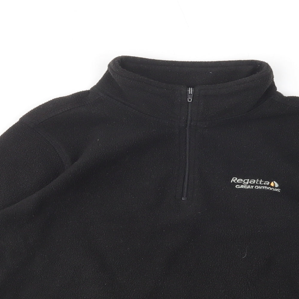 Regatta Boys Black  Polyester Henley Sweatshirt Size 7-8 Years  Zip