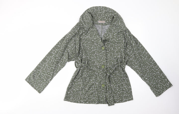 Kekoo Womens Green Paisley  Jacket Blazer Size M  Button