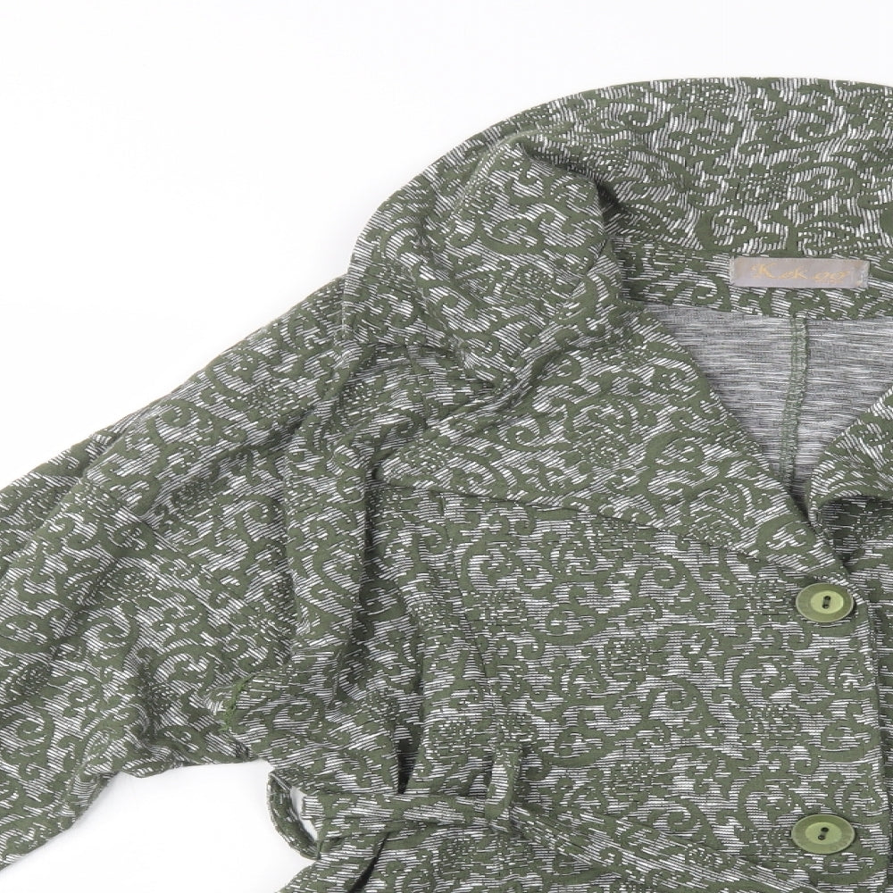 Kekoo Womens Green Paisley  Jacket Blazer Size M  Button