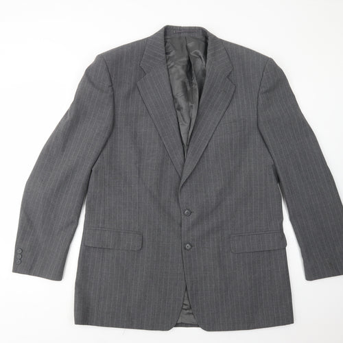 Scott International Mens Grey Striped  Gilet Blazer Size L  Button