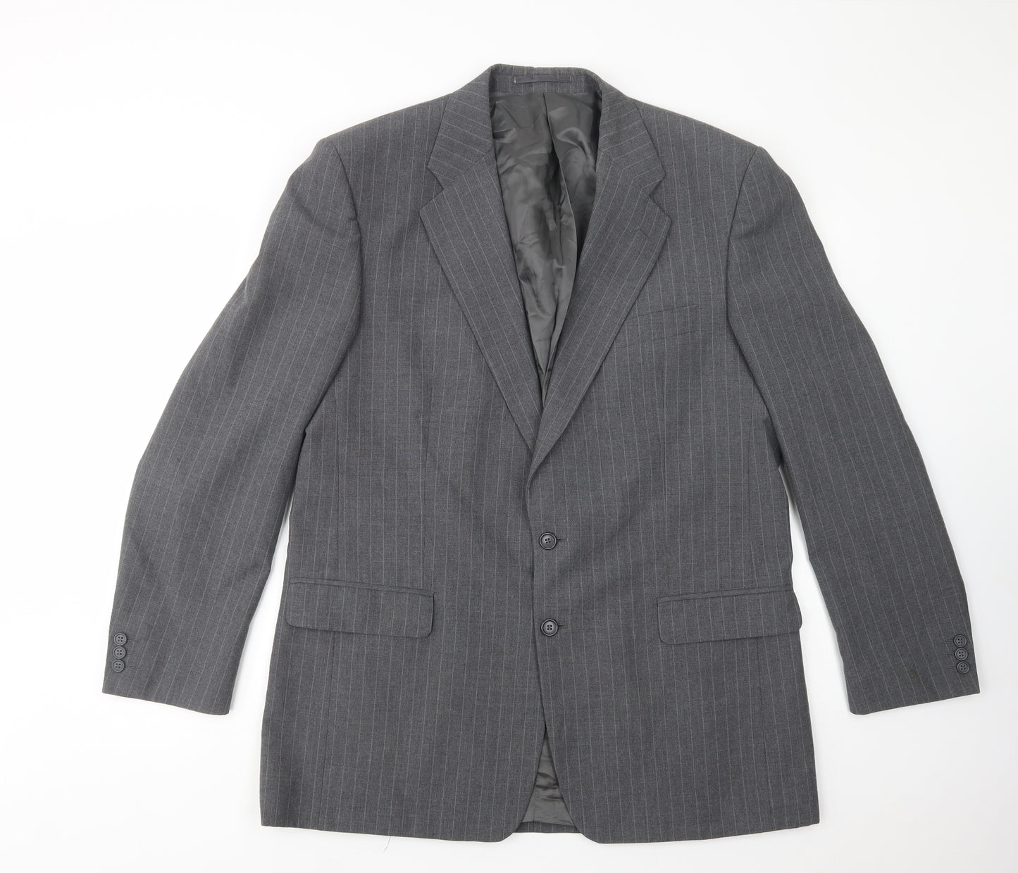 Scott International Mens Grey Striped  Gilet Blazer Size L  Button