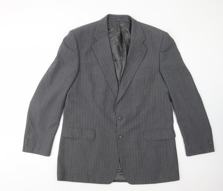 Scott International Mens Grey Striped  Gilet Blazer Size L  Button