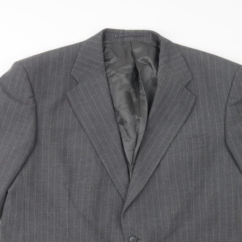 Scott International Mens Grey Striped  Gilet Blazer Size L  Button