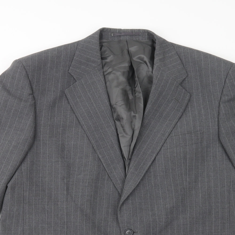 Scott International Mens Grey Striped  Gilet Blazer Size L  Button