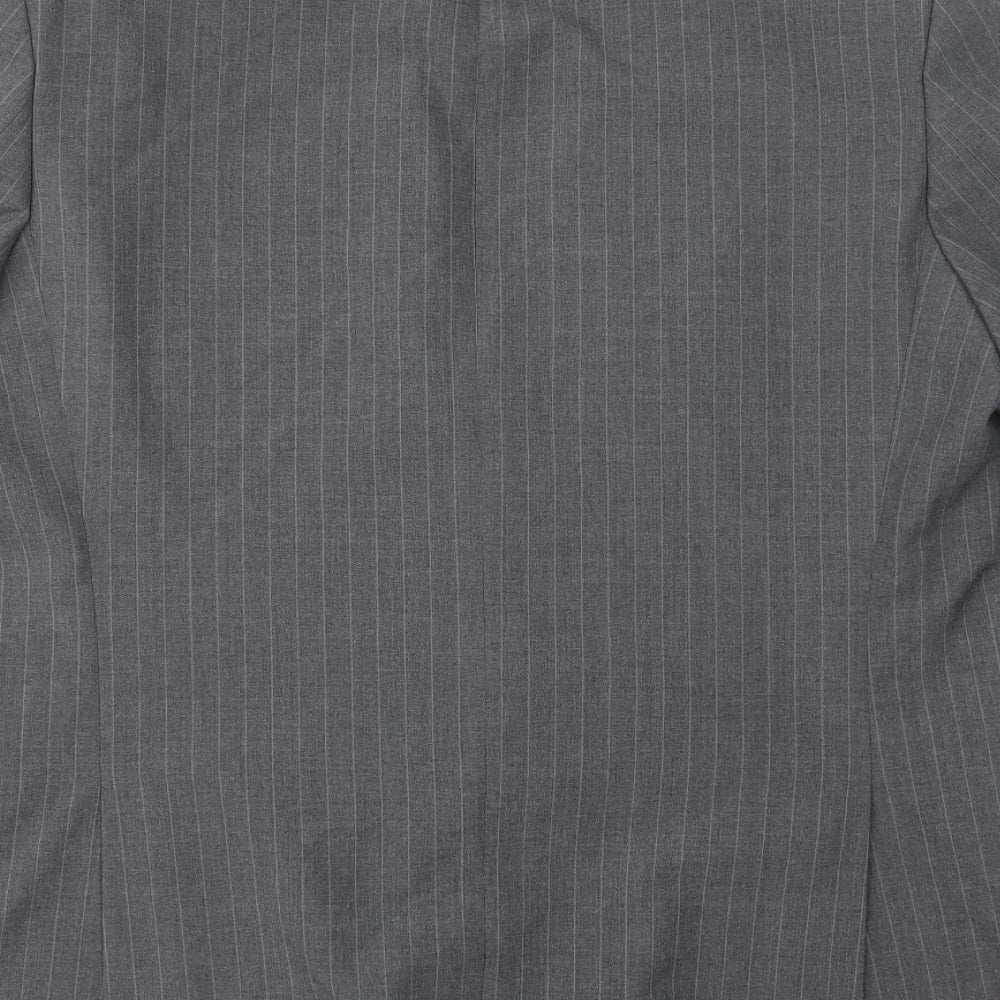 Scott International Mens Grey Striped  Gilet Blazer Size L  Button