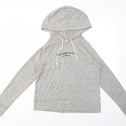 Abercrombie & Fitch Womens Grey  Viscose Pullover Hoodie Size S  Pullover