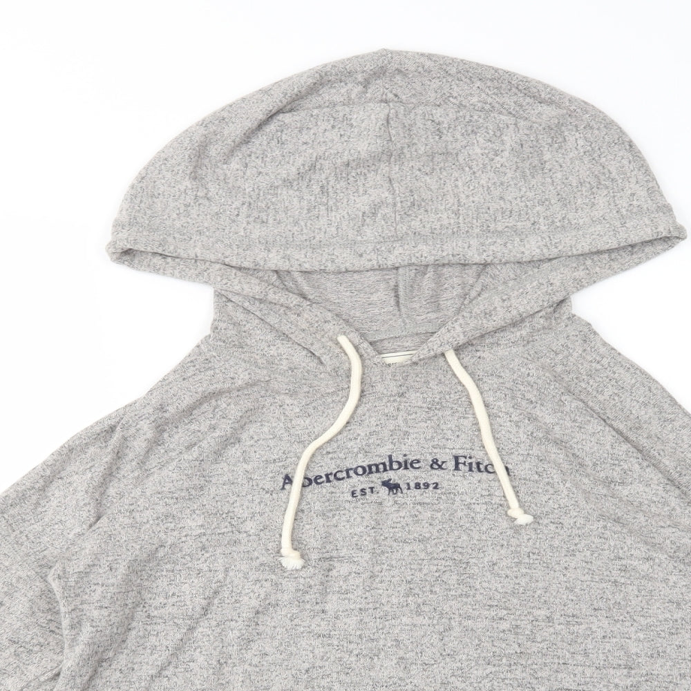 Abercrombie & Fitch Womens Grey  Viscose Pullover Hoodie Size S  Pullover