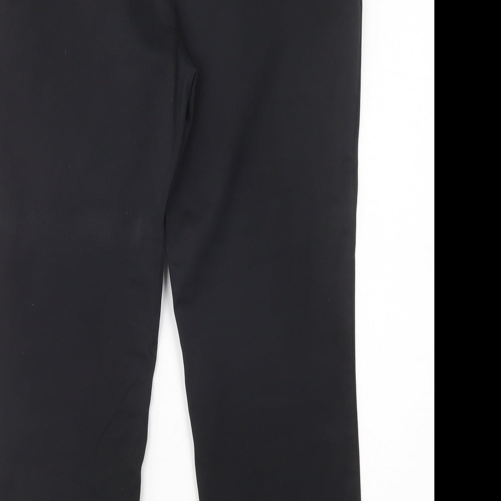 Dunnes Stores Womens Black  Cotton Chino Trousers Size 12 L23 in Regular Button
