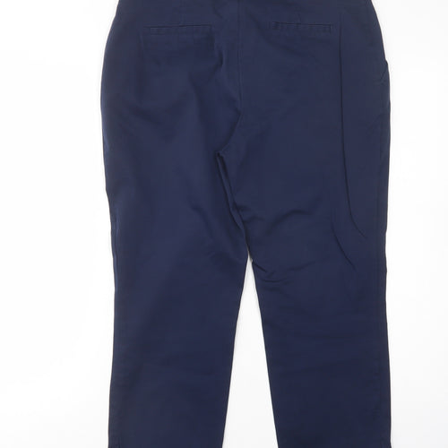 Dunnes Stores Womens Blue  Cotton Chino Trousers Size 12 L22 in Regular Button