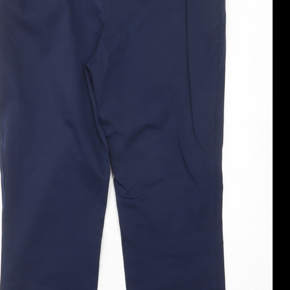Dunnes Stores Womens Blue  Cotton Chino Trousers Size 12 L22 in Regular Button