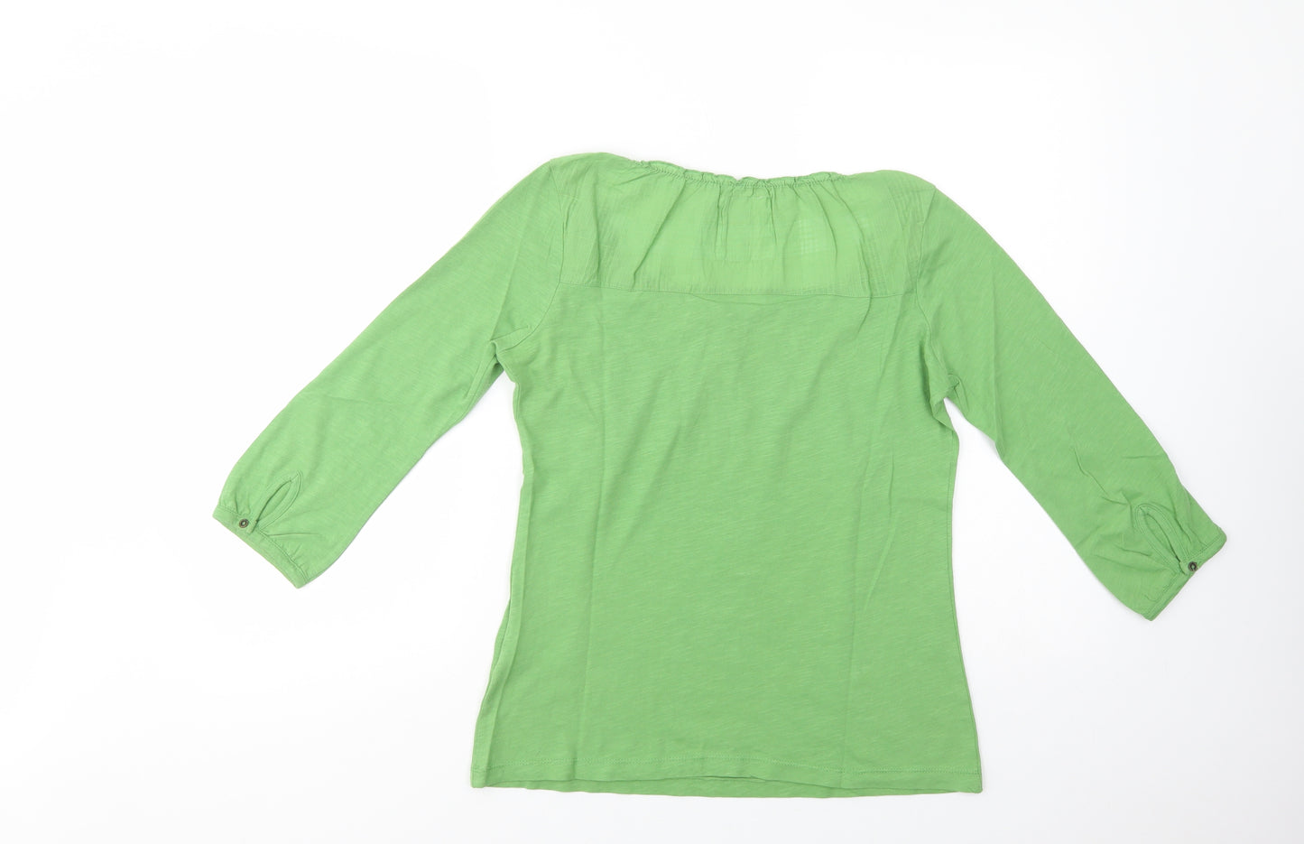 H&M Womens Green  Cotton Basic Blouse Size S Boat Neck