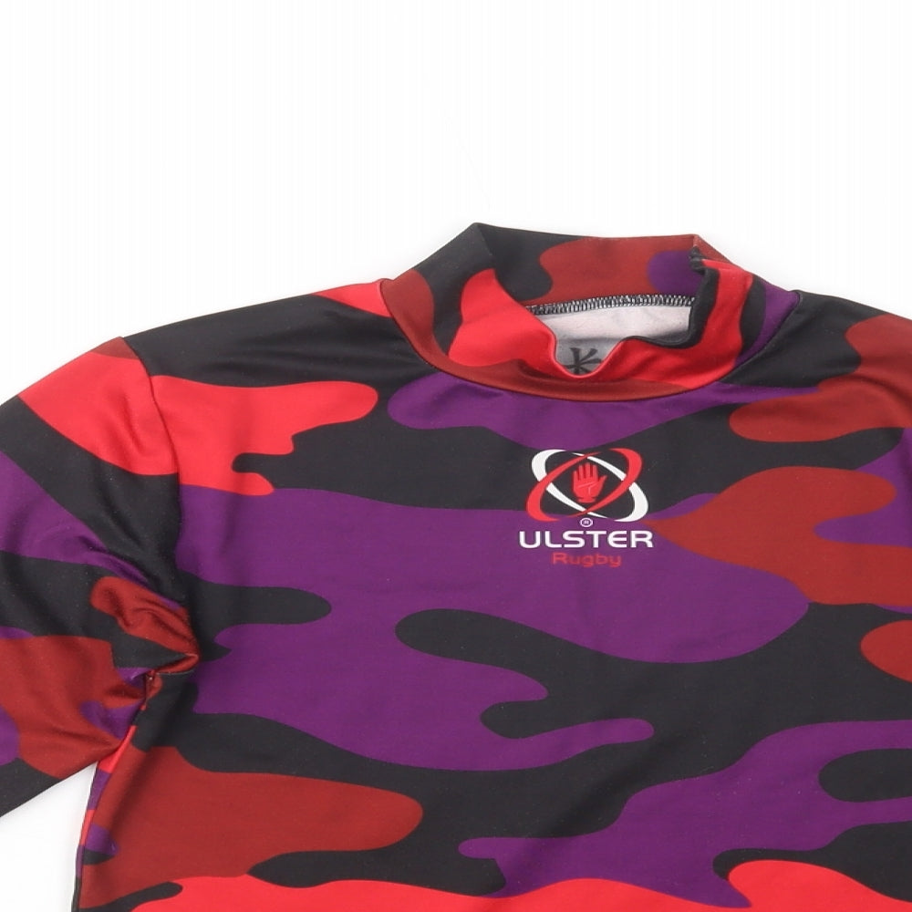 Kukri Boys Multicoloured Camouflage Polyester Pullover T-Shirt Size 13-14 Years Mock Neck Pullover - Rugby
