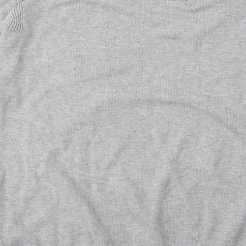 Henleys Mens Grey V-Neck  Cotton Pullover Jumper Size L