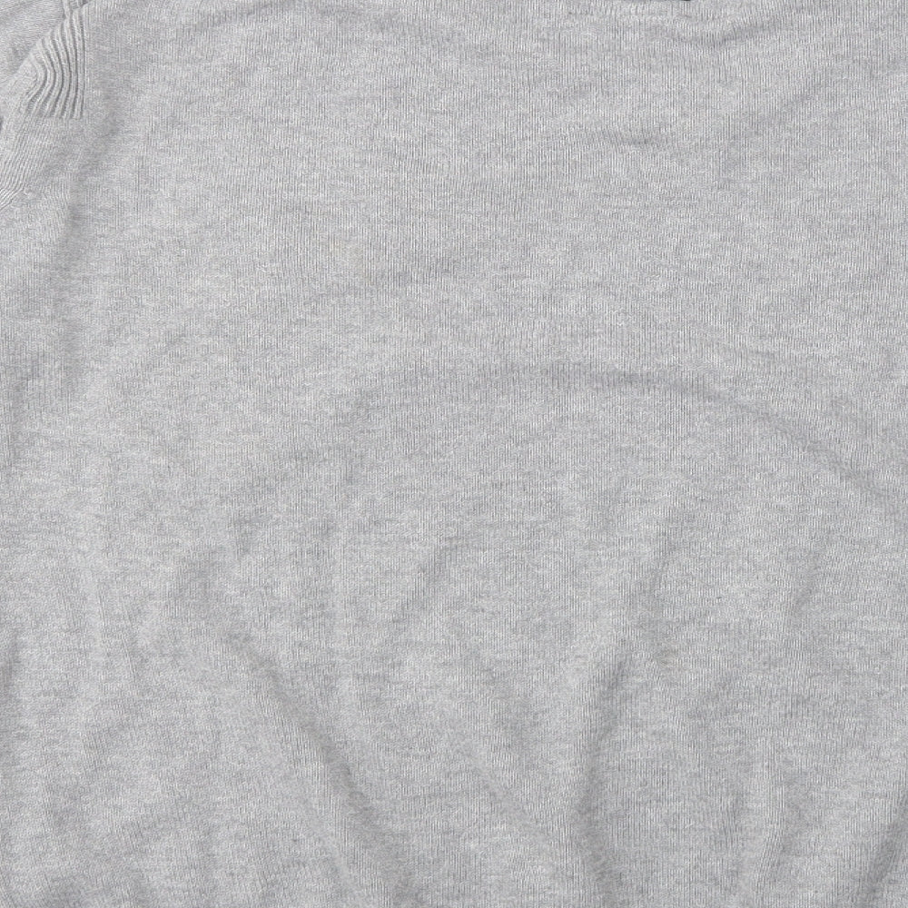 Henleys Mens Grey V-Neck  Cotton Pullover Jumper Size L