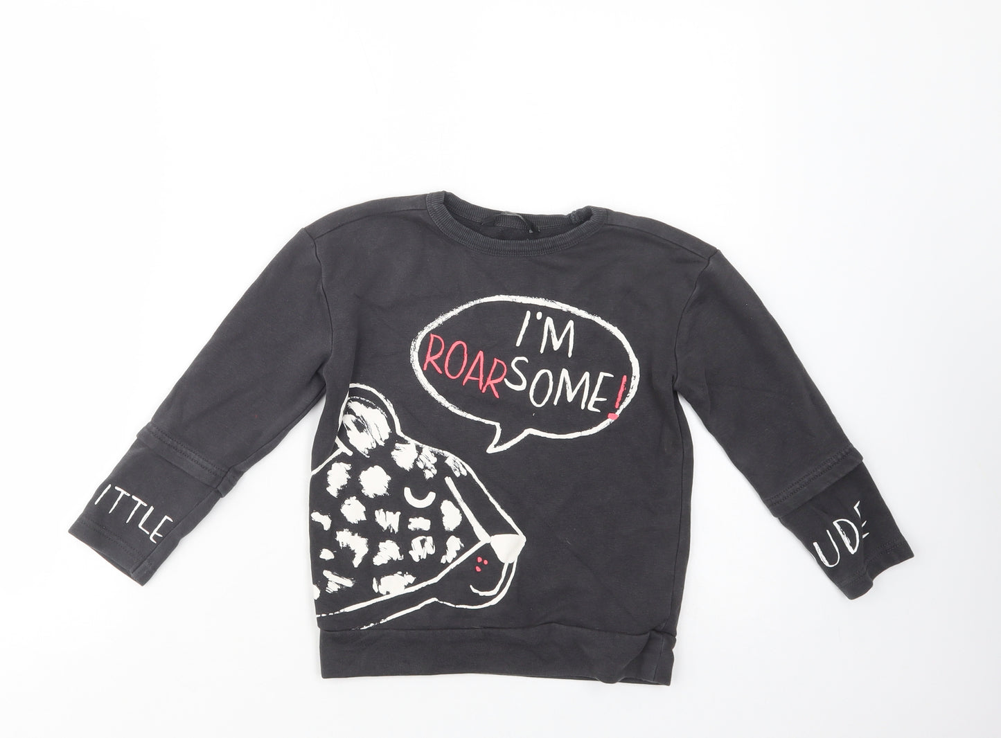 George Girls Black  Cotton Pullover Sweatshirt Size 4-5 Years  Pullover - Roarsome