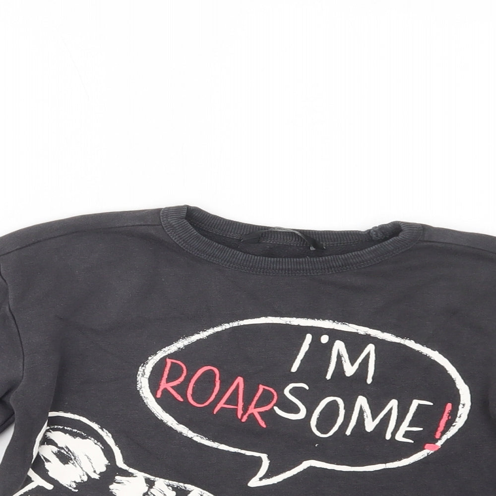 George Girls Black  Cotton Pullover Sweatshirt Size 4-5 Years  Pullover - Roarsome