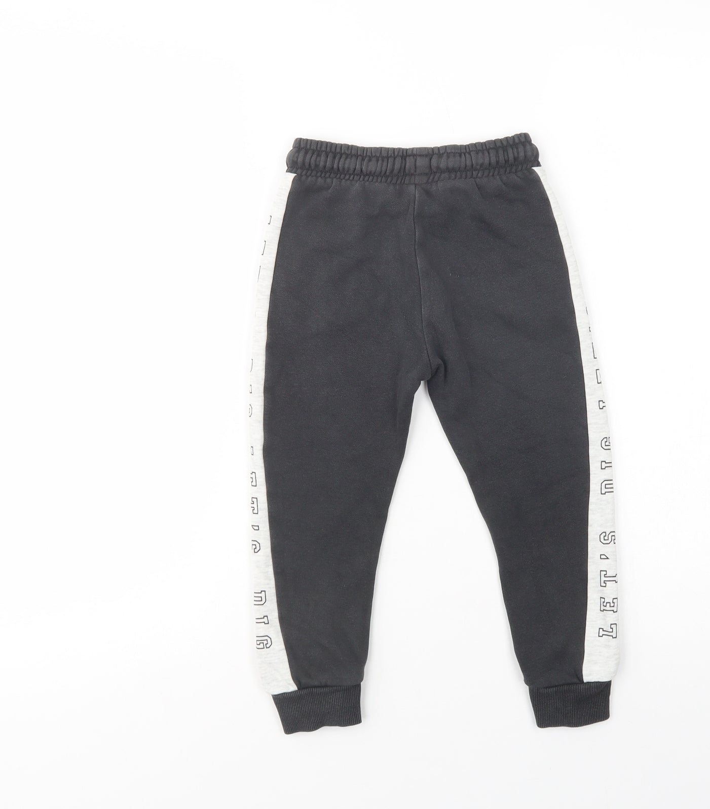 F&F Boys Grey  Cotton Jogger Trousers Size 3-4 Years  Regular Drawstring - Digger