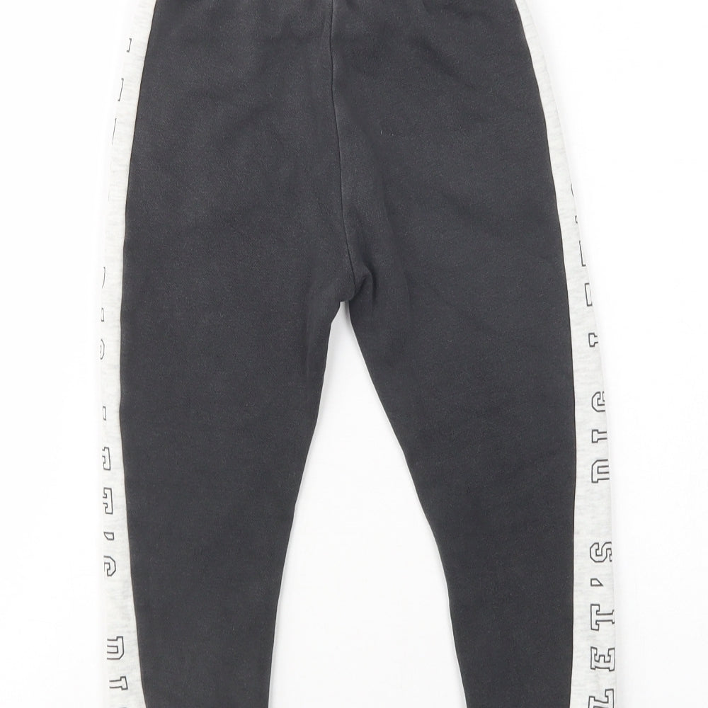 F&F Boys Grey  Cotton Jogger Trousers Size 3-4 Years  Regular Drawstring - Digger