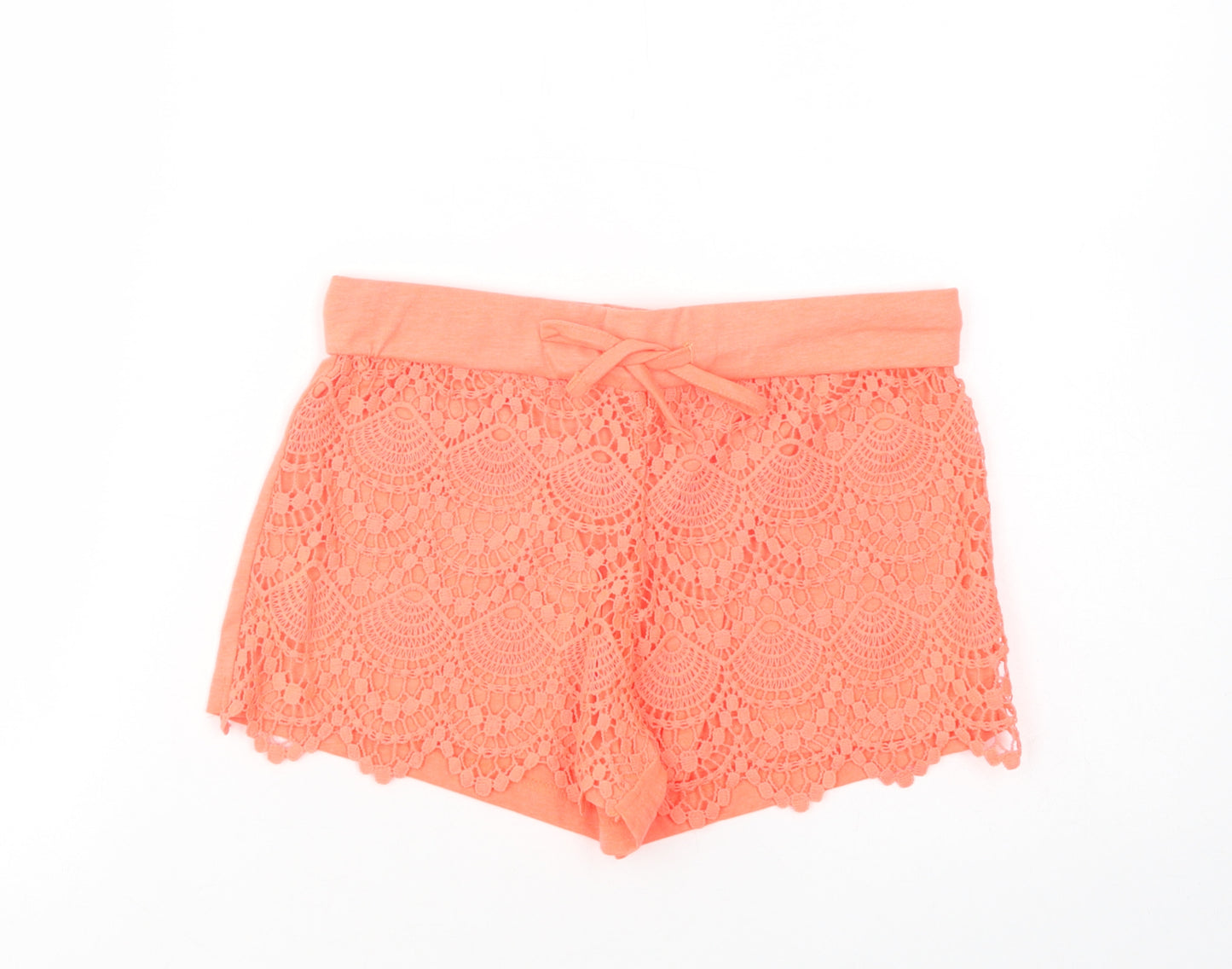 Atmosphere Womens Orange  Polyester Sweat Shorts Size 8 L3 in Regular Drawstring