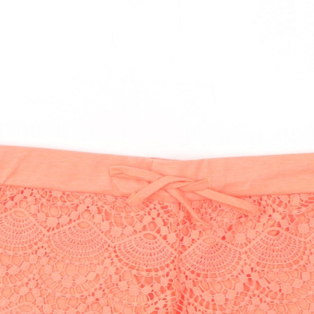 Atmosphere Womens Orange  Polyester Sweat Shorts Size 8 L3 in Regular Drawstring