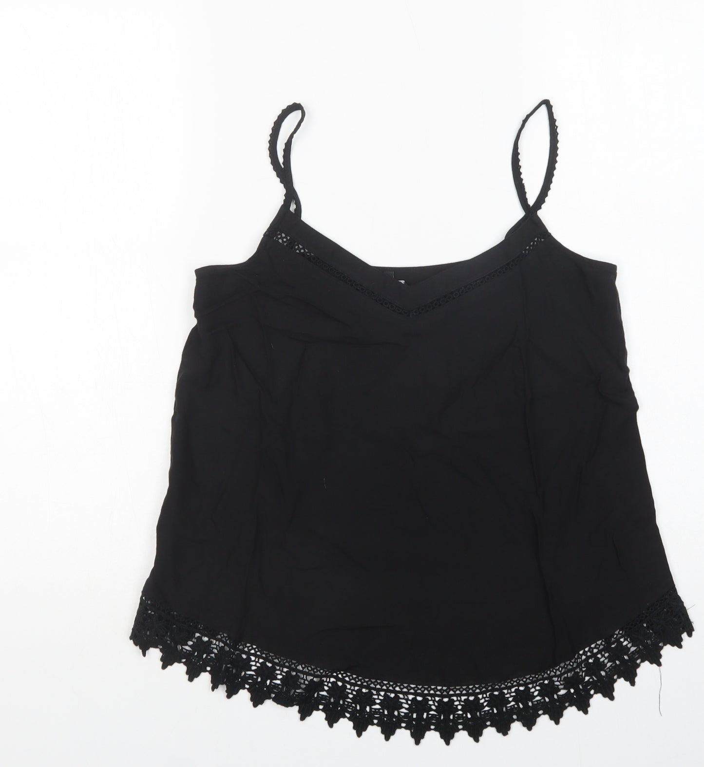 New Look Womens Black  Viscose Camisole Blouse Size 8 V-Neck