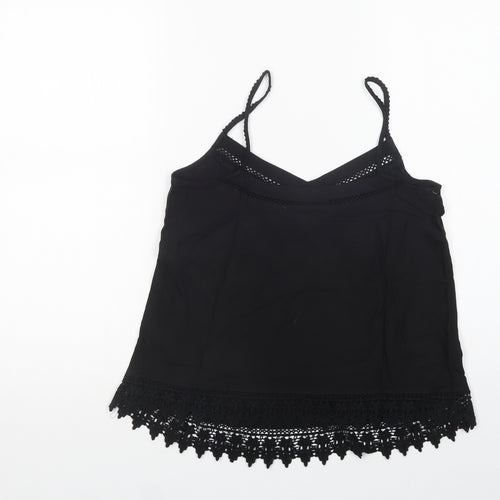 New Look Womens Black  Viscose Camisole Blouse Size 8 V-Neck