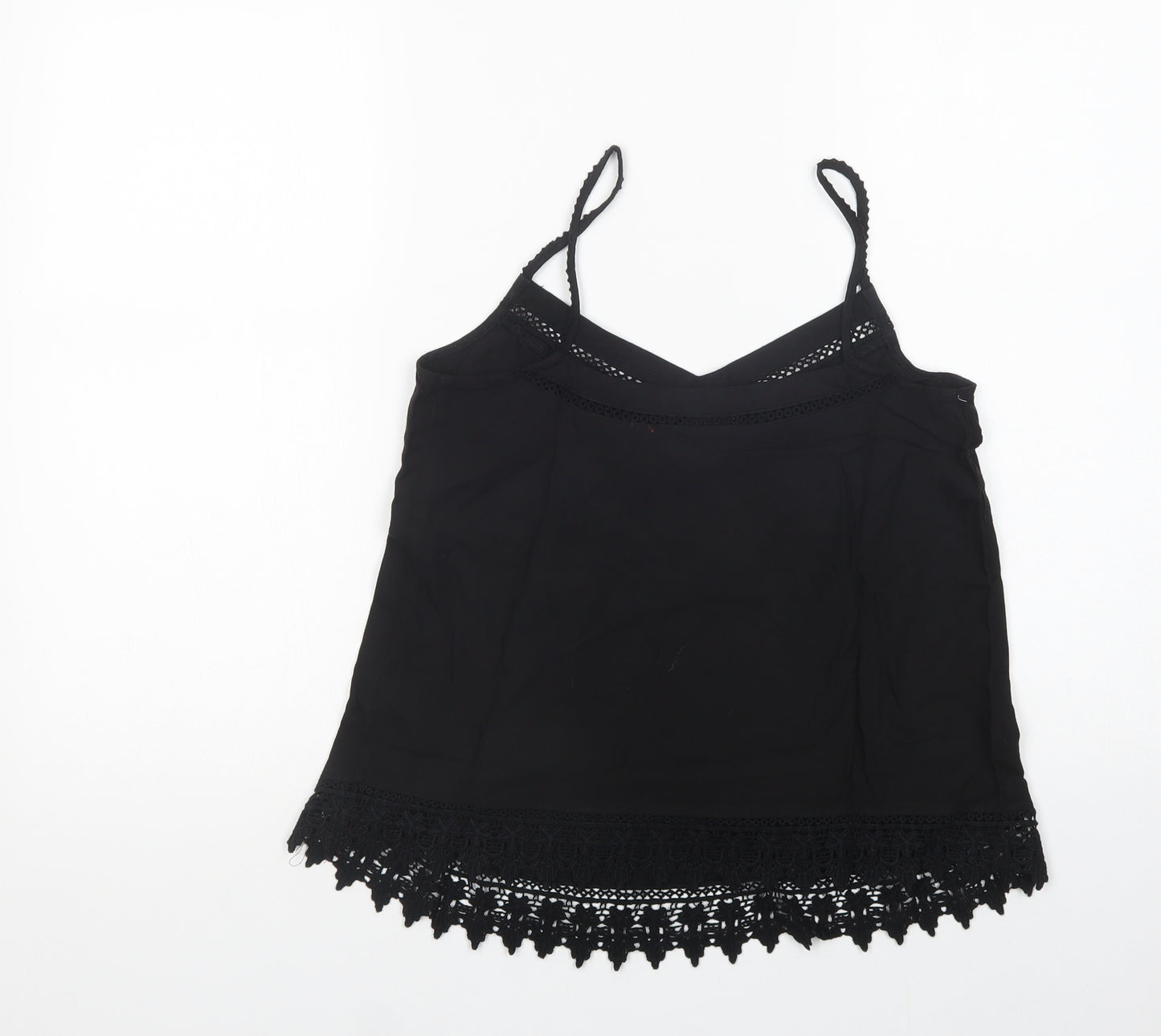 New Look Womens Black  Viscose Camisole Blouse Size 8 V-Neck